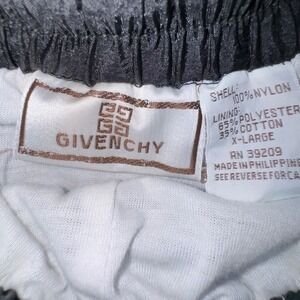 Vintage Givenchy Track Pants Mens XL Black Blue  Nylon Pants 90s